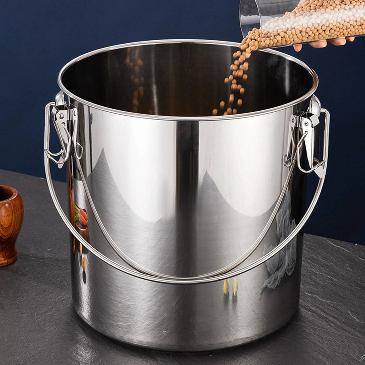 201 Stainless Steel Stockpot with Lid Simmered Soup Stew Boiling Strew Simmer for Hotel Household Kitchen Essential