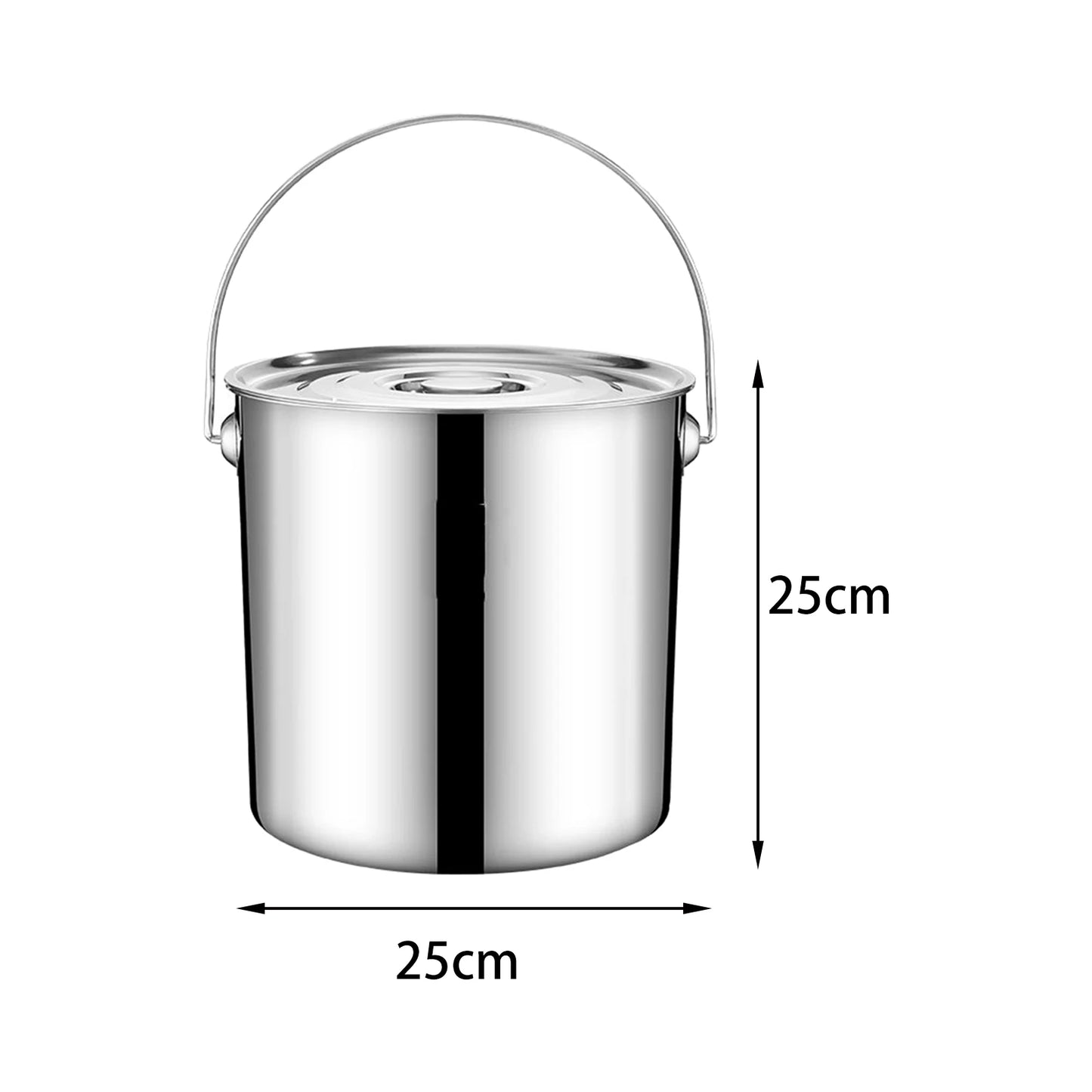 201 Stainless Steel Stockpot with Lid Simmered Soup Stew Boiling Strew Simmer for Hotel Household Kitchen Essential