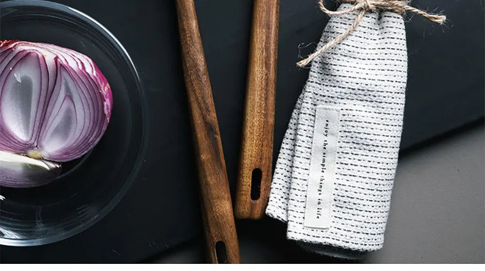 1-7pcs/set Teak natural wood tableware spoon colander spoon special nano soup skimmer cooking spoon wooden kitchen tool kit