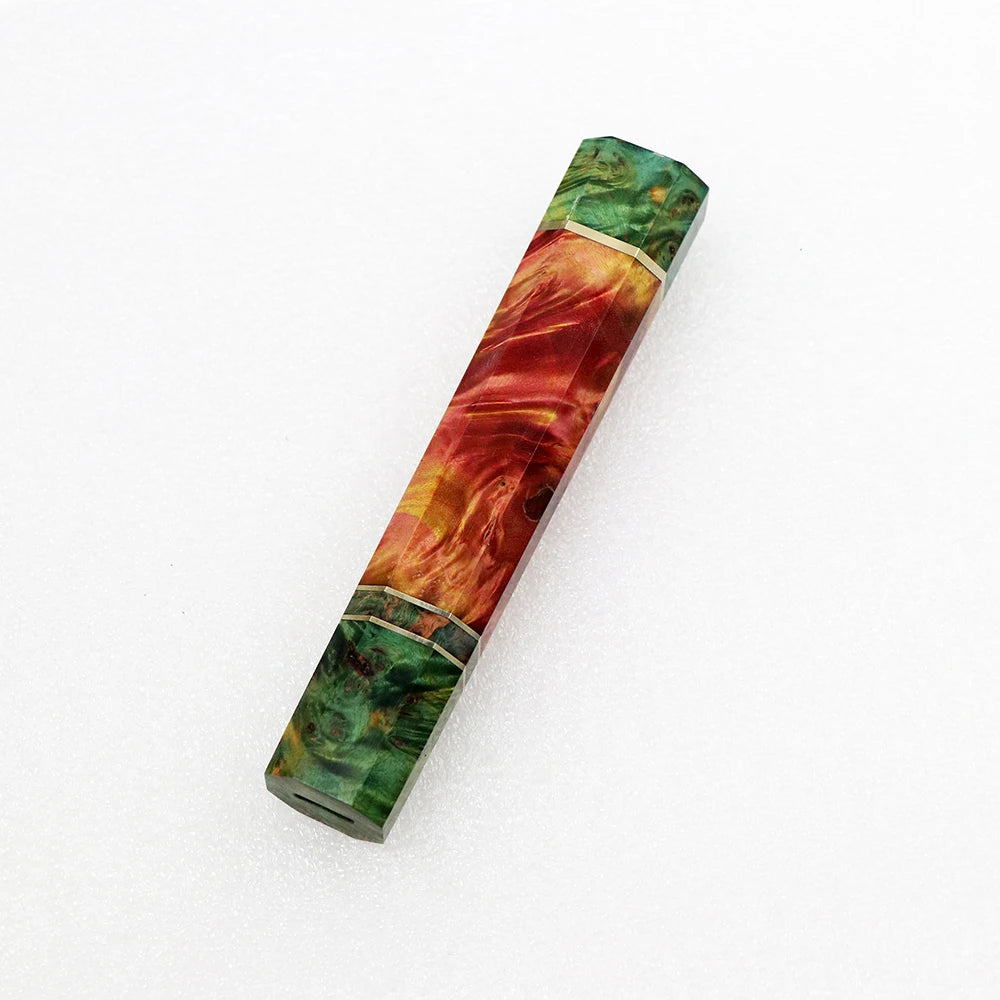 DIY Kitchen Environmentally FriendlyNatural Resin Yellow Ebony White Shadow Wood Details Accessories Octagonal Handle EDC Tools