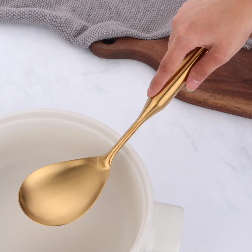 Gold cookware Stainless Steel Cooking tools spatula Shovels Turner Ladle Spoon Colander Filter Potato Mashers Kitchen Utensils