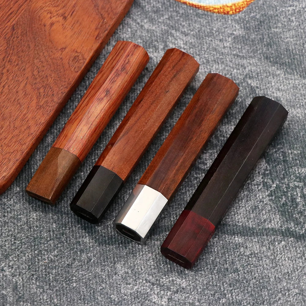 DIY Kitchen Environmentally FriendlyNatural Resin Yellow Ebony White Shadow Wood Details Accessories Octagonal Handle EDC Tools