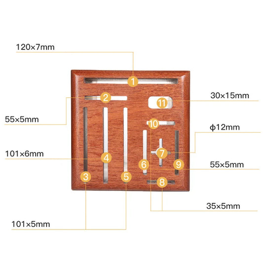 Kitchen Knife Rack Ebony Wood Hollow Knife Block Scissors Slicer Santoku knives Storage Stand Organizer Chef Knife Holder Shelf