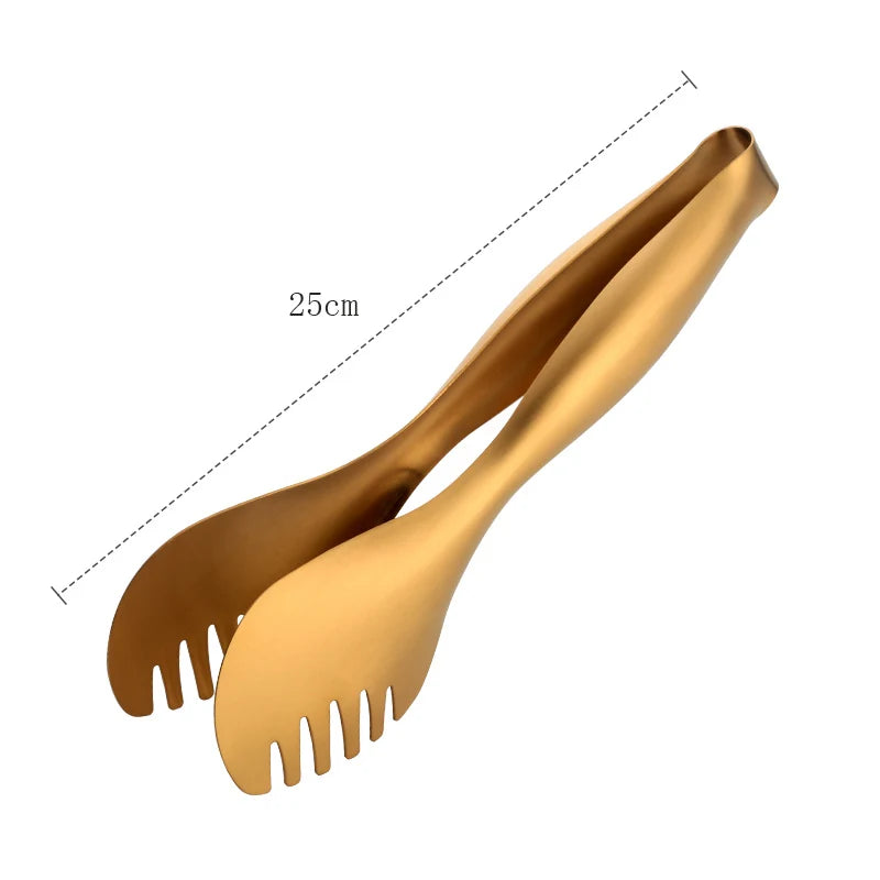 1PC Stainless Steel Kitchen Cookware Gold Cooking Utensils Soup Spoon Eggbeater Food Clip Rice Colander Skimmer Cooking Utensils