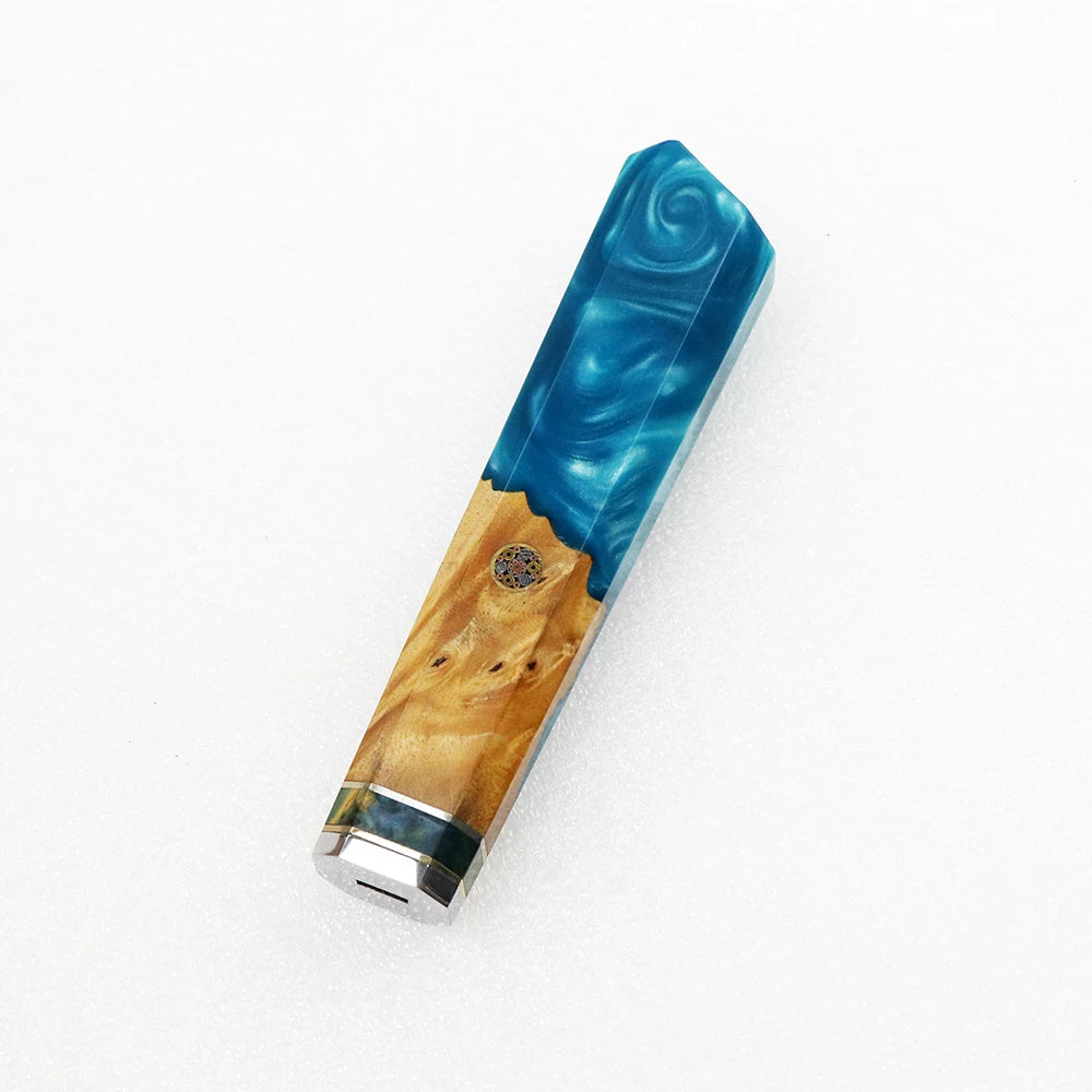 DIY Kitchen Environmentally FriendlyNatural Resin Yellow Ebony White Shadow Wood Details Accessories Octagonal Handle EDC Tools