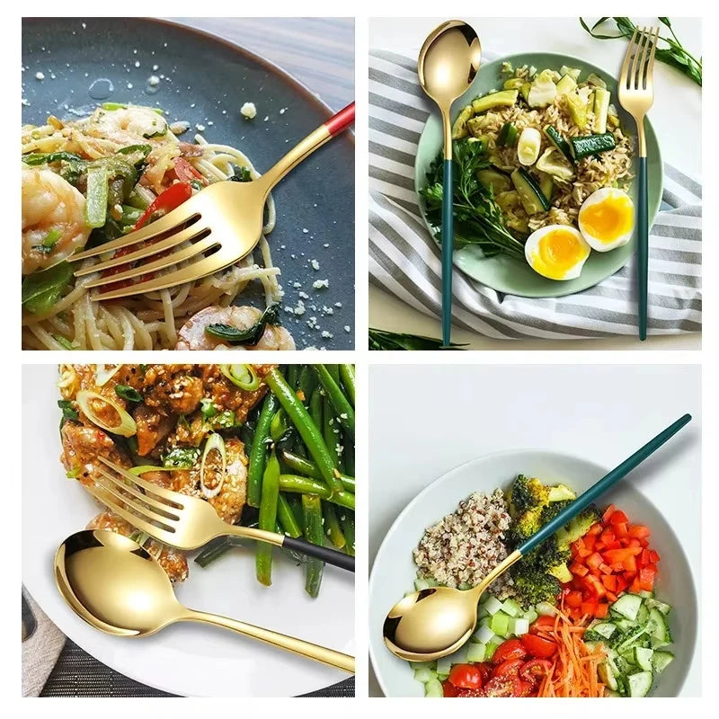 Kitchen Cutlery Sets Stainless Flatware Mirror Polished Design for Parties Birthdays Weddings Can give to Friends and Relatives