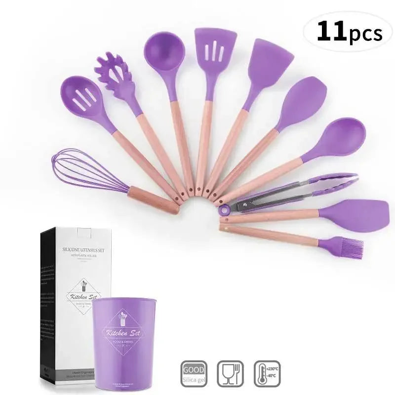 Cooking Utensils Set, Heat Resistant, Non - Stick, Baking Tool Kit, Kitchen Accessories, Silicone Kitchenware