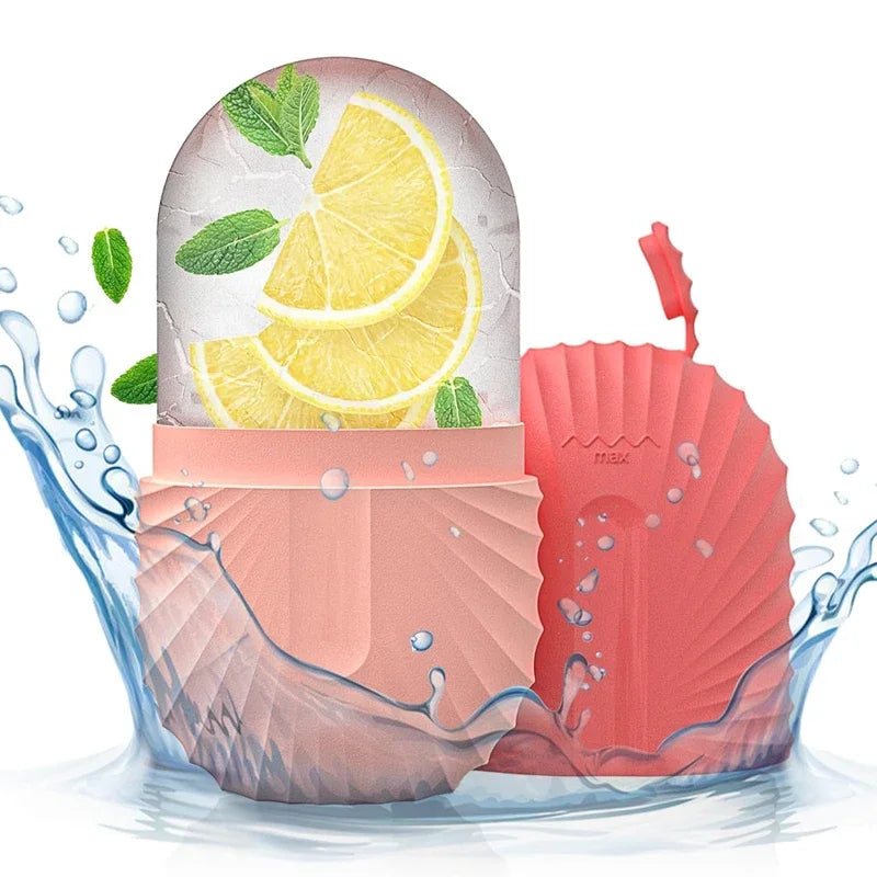 Ice Face Roller - Silicone Cold Therapy Massage Tool for Puffiness, Wrinkles & Pore Tightening