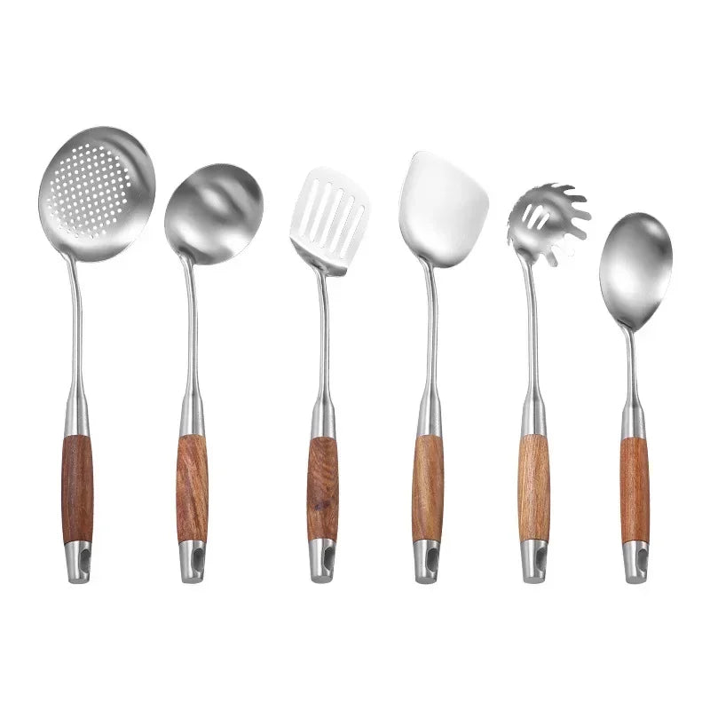 1 Pc Kitchen Utensil 304 Stainless Steel Cookware Rosewood Handle Spatula Household Cooking Baking Tools Kitchen Dining & Bar