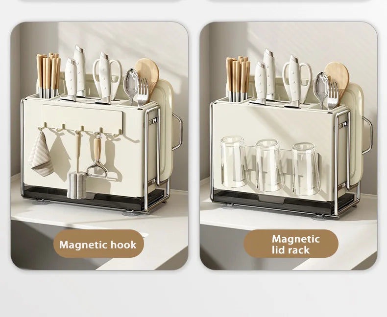 Kitchen Knife Rack Wall-mount Cutting Board Storage Racks Household Multifunctional Countertop Chopping Board Storage Rack