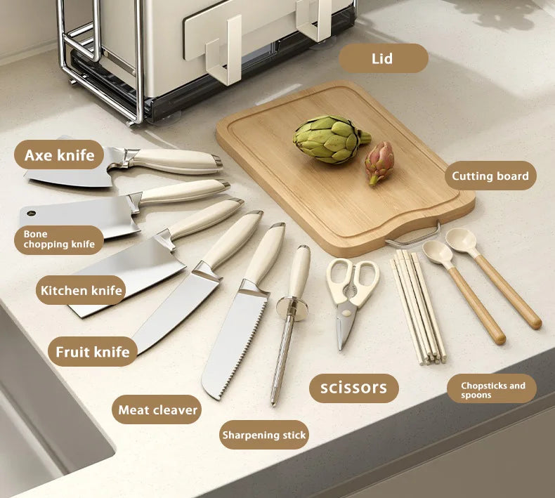 Kitchen Knife Rack Wall-mount Cutting Board Storage Racks Household Multifunctional Countertop Chopping Board Storage Rack