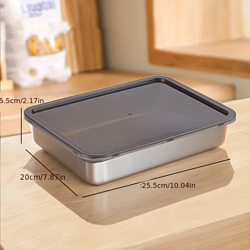 Durable Stainless Steel Kitchen Organizers, Food Storage Containers, Multipurpose Rectangular Kitchen Organizers for Fridge