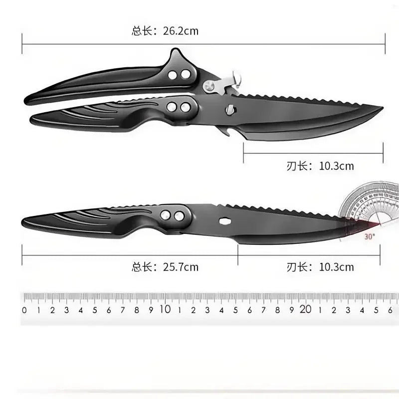 Kitchen scissors Black titanium stainless steel strong chicken bone shears household chicken duck goose bone scissors