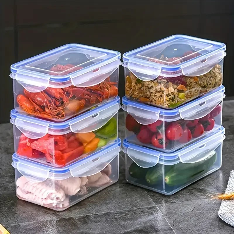 Kitchen storage items, suitable for refrigeration and preservation, allowing for classified storage and stackable.
