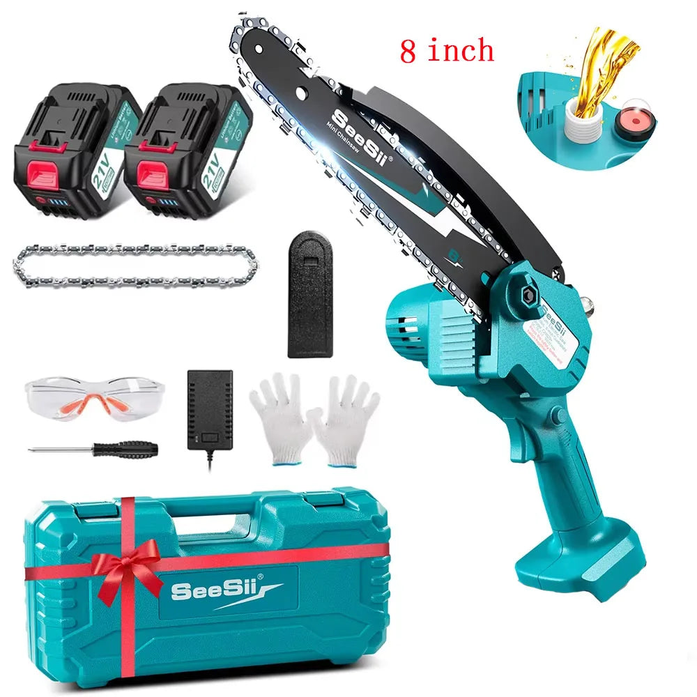 SEESII 6″ Cordless Mini Chainsaw – 15.2cm Rechargeable Electric Pruning Saw, Compatible with Makita 18V Battery
