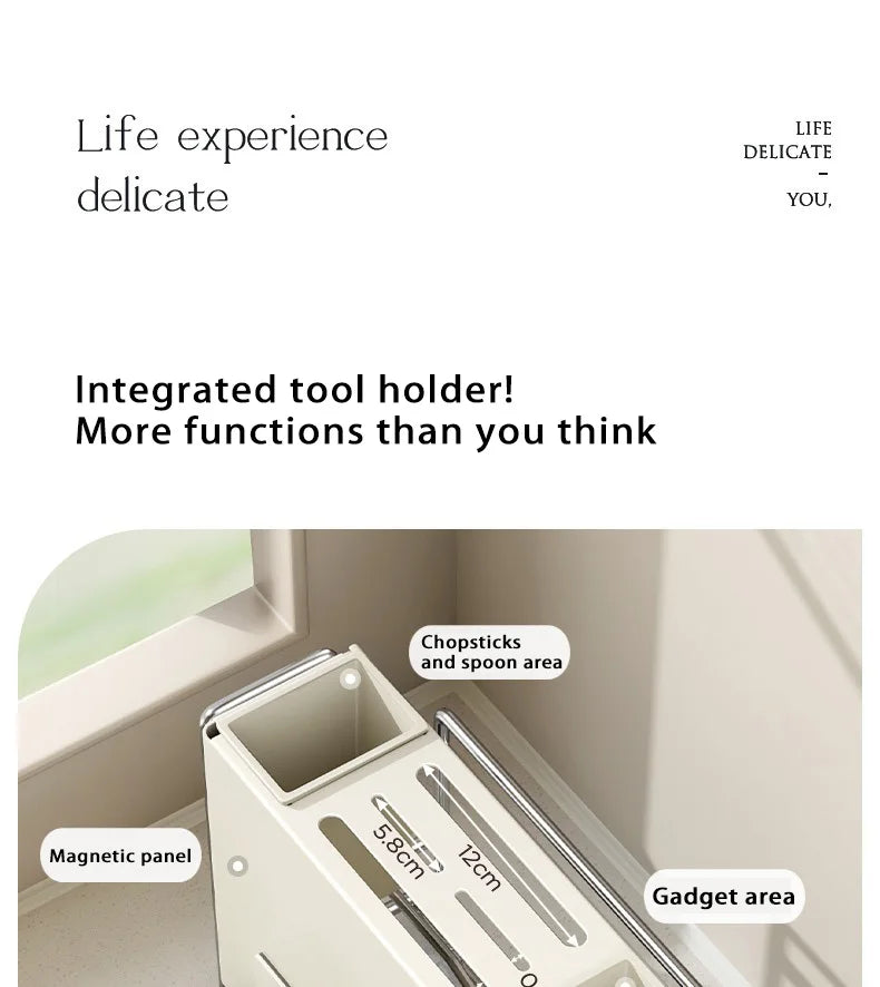 Kitchen Knife Rack Wall-mount Cutting Board Storage Racks Household Multifunctional Countertop Chopping Board Storage Rack