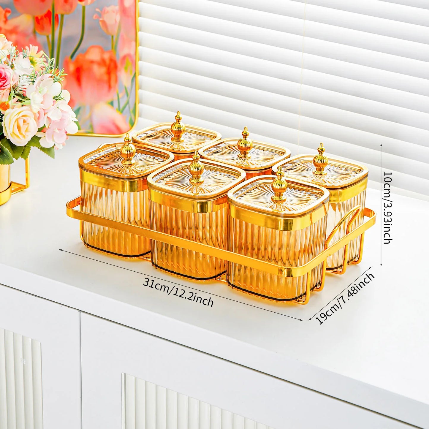 Kitchen Large-capacity Sealed Jar Grain Spice Storage Box Set Snack Nuts Household Moisture-proof Storage Jar