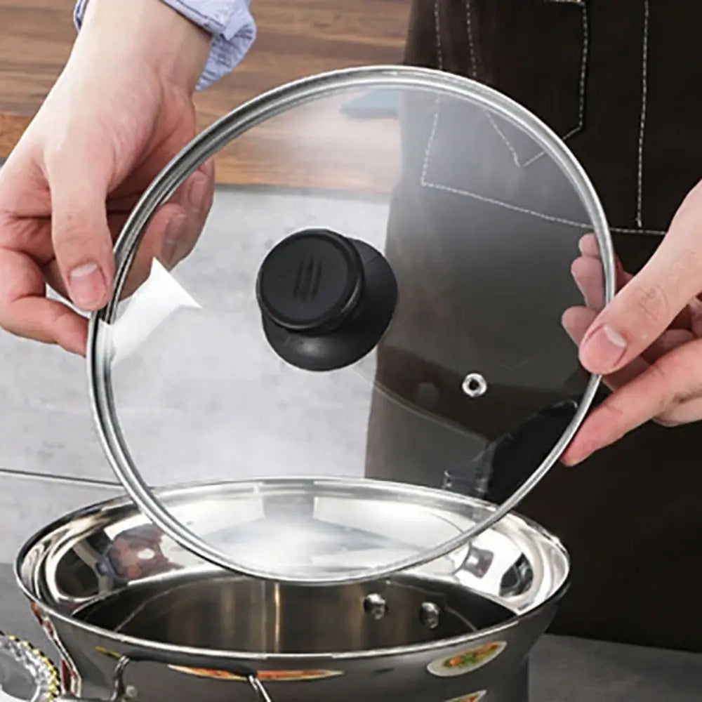 Kitchen Cookware Stainless Steel Deep Fryer Pot with Frying Basket and Steamer Japanese Pasta Pot Visible Lid Stockpot Noodle