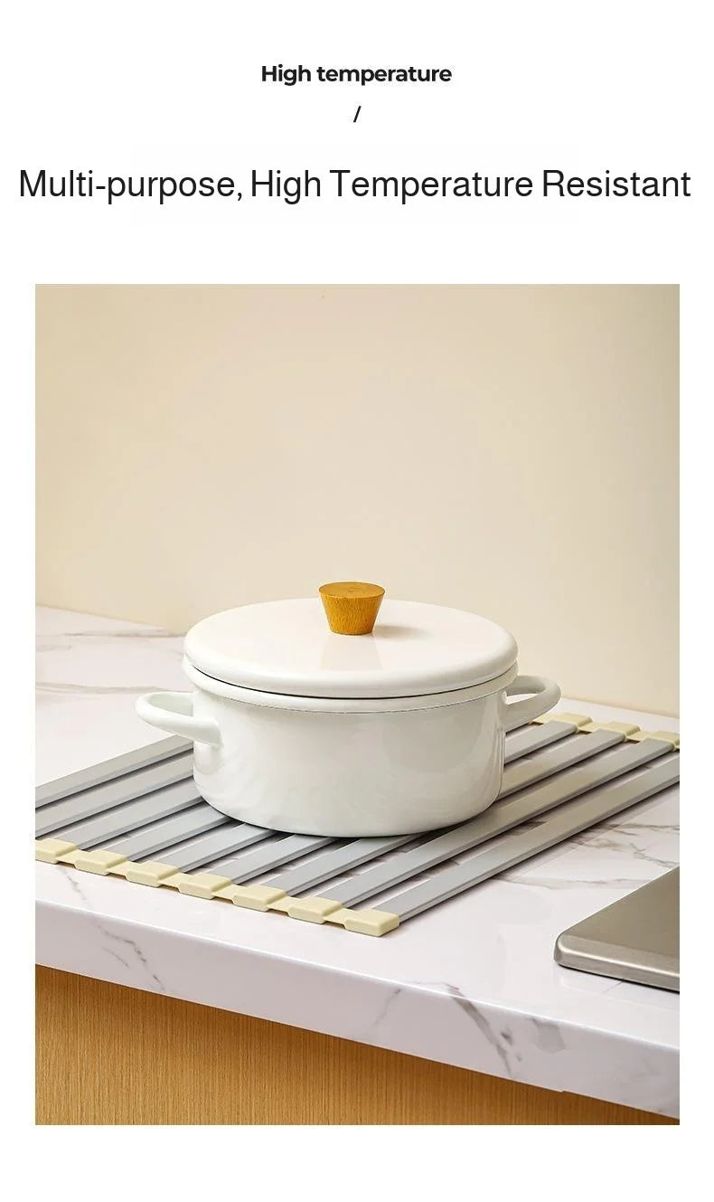 Kitchen Dishcloth & Sponge Drying Rack - Countertop Organizer, Suction Cup No-Drill Installation, Mu