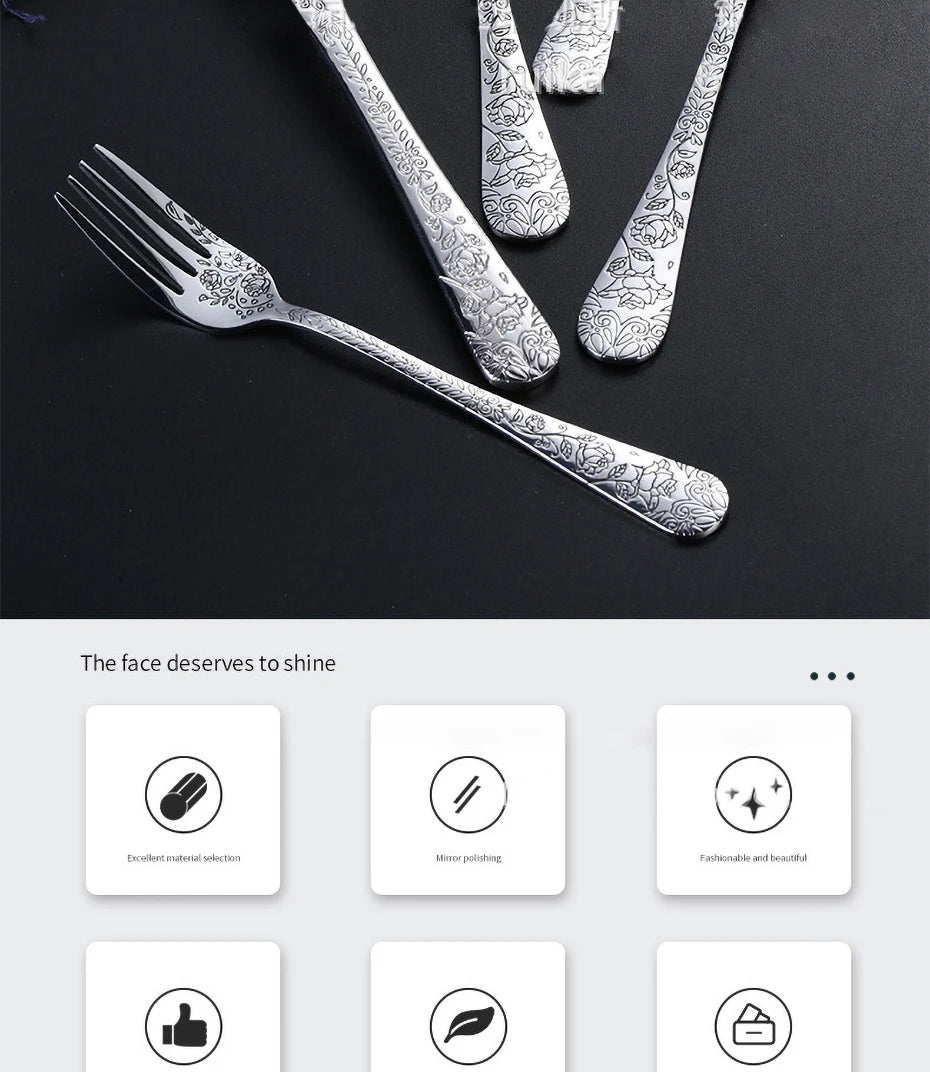5/16Pcs Full Tableware for Kitchen,Stainless Steel Dinner Set with Box,Fork Spoon Knife Dinnerware Kit