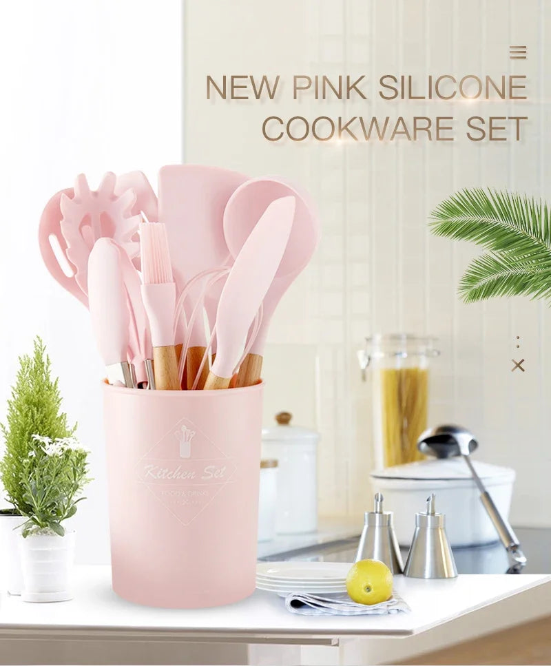 Cooking Utensils Set, Heat Resistant, Non - Stick, Baking Tool Kit, Kitchen Accessories, Silicone Kitchenware