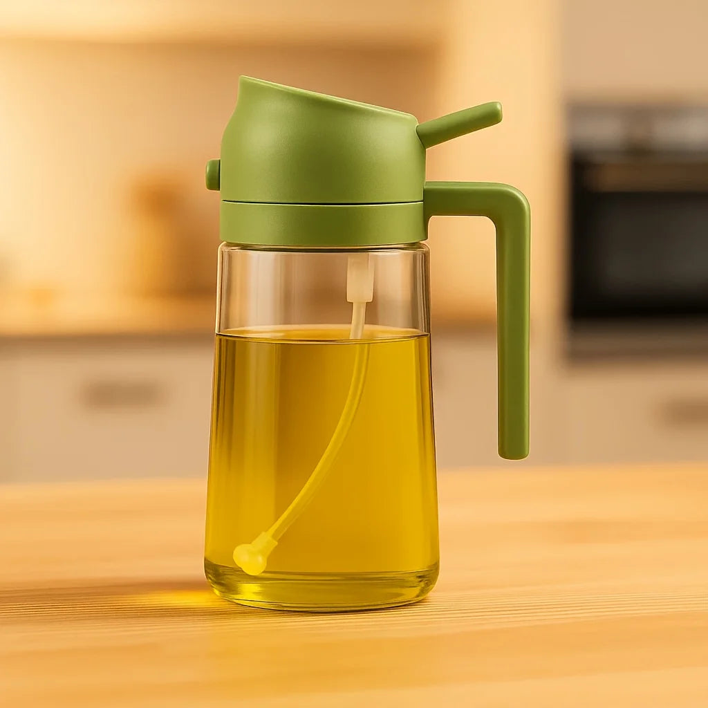 4-Pack 16oz (470ml) 2-in-1 Oil Sprayer & Dispenser – Drip-Proof Glass