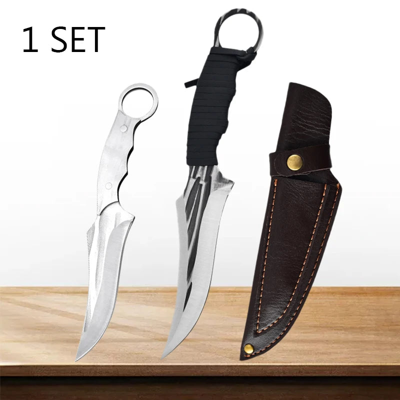 Kitchen Knife Set Chef Buther Boning Knife Utility Knife Stainless Steel Handle Slicing Meat Fish Cleaver Kitchen Knives Set