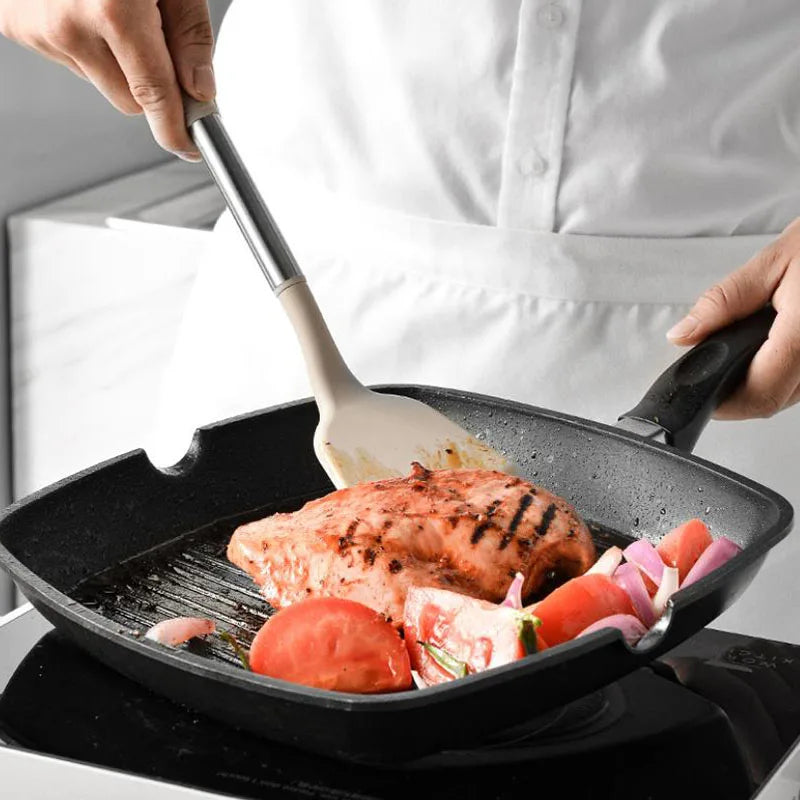 13Pcs Silicone Kitchenware Non-stick Cooking Utensils Set Cookware Spatula Beaters Shovel Stainless Steel Handle Kitchen Tool