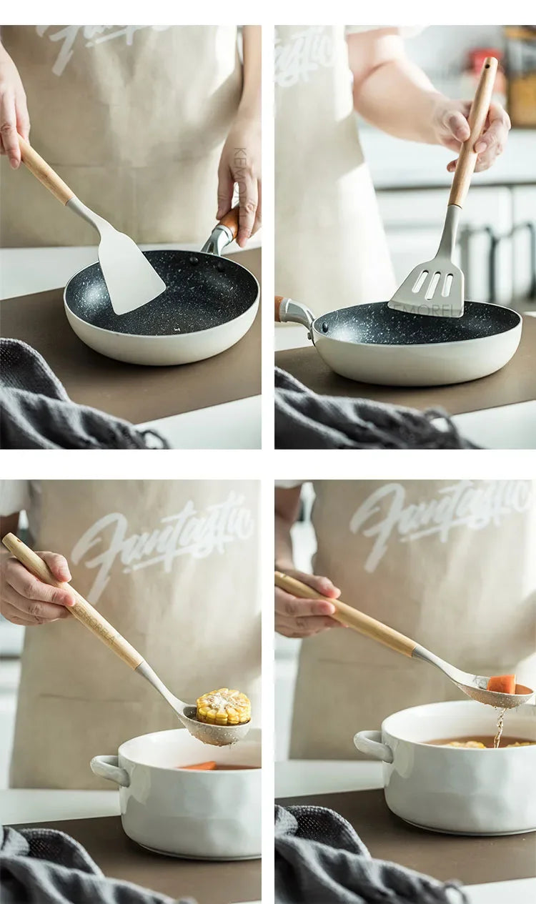 13PCS Silicone Kitchenware Non-Stick Pan Cooking Utensils Set Kitchen Measuring Spoons Utensils Baking Tools With Storage Box