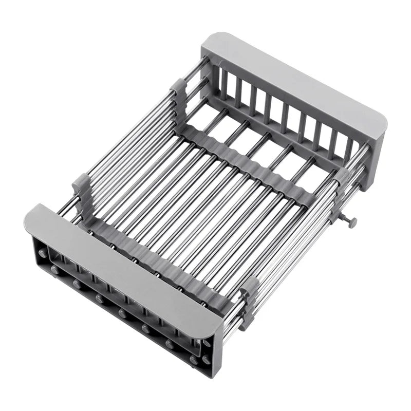 Kitchen Drain Rack Stainless Steel Retractable Sink Rack Storage Rack Household Tableware And Dishes Storage Rack