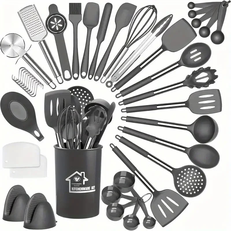 43 pieces, silica gel kitchenware set, high-temperature non-stick kitchen non-silica gel pot spatula cooking tool set