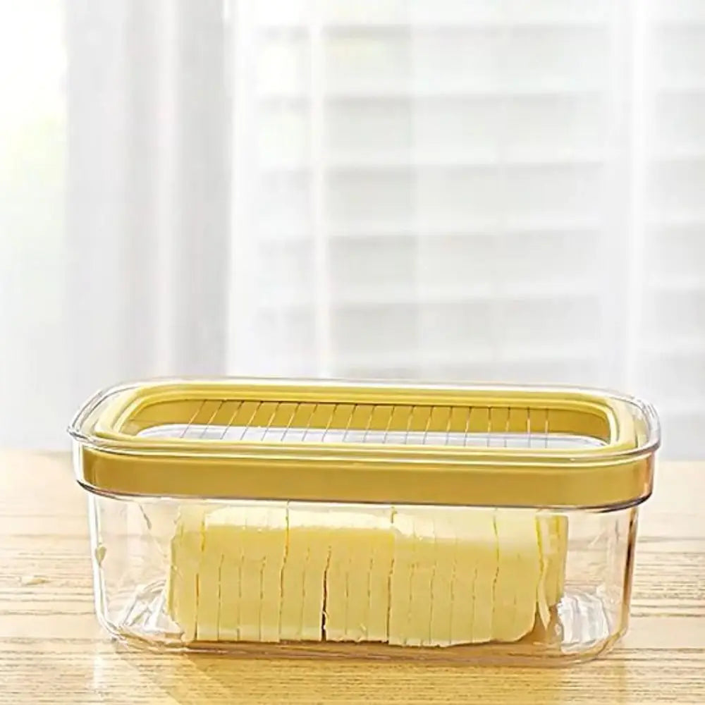 Kitchen Gadgets Hand Press Butter Keeper Plastic with Sealing Lid Butter Slicing Box Anti-Scratch Butter Slice Container Fridge
