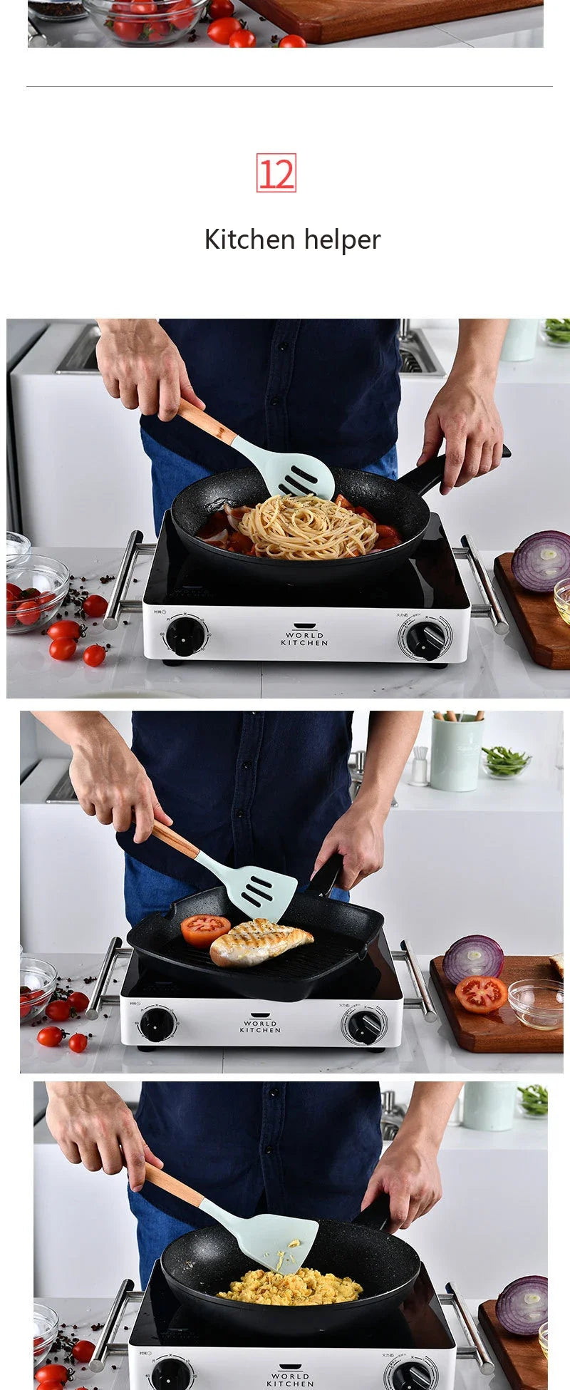 Cooking Utensils Set, Heat Resistant, Non - Stick, Baking Tool Kit, Kitchen Accessories, Silicone Kitchenware