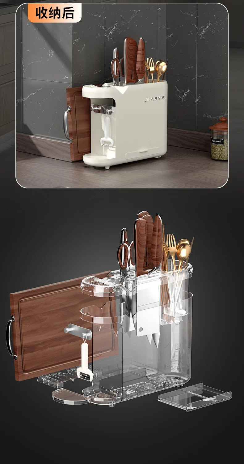 Kitchen knife holder, storage rack for kitchen knives, multifunctional integrated tool sorting and storage rack