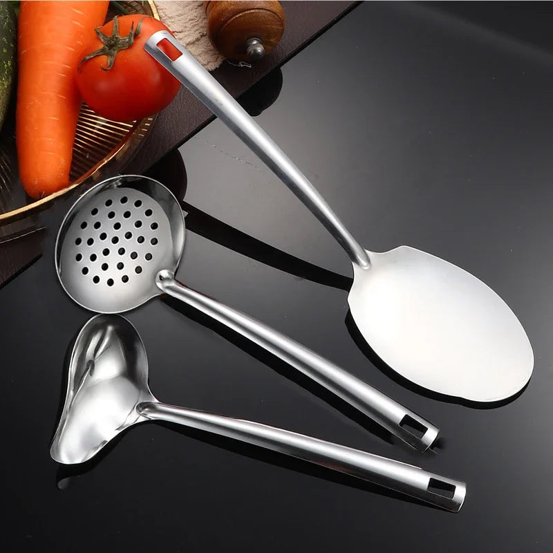 11pcs stainless steel tableware set, spoon spatula set, full kitchen cooking spatula kitchenware cooking utensils.