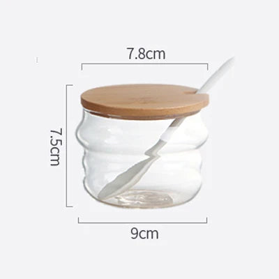 Ceramic Seasoning Jars with Wooden Lid Salt Shakers Kitchen Supplies White Spice Organizer Canister Spoon Set White Sugar Box