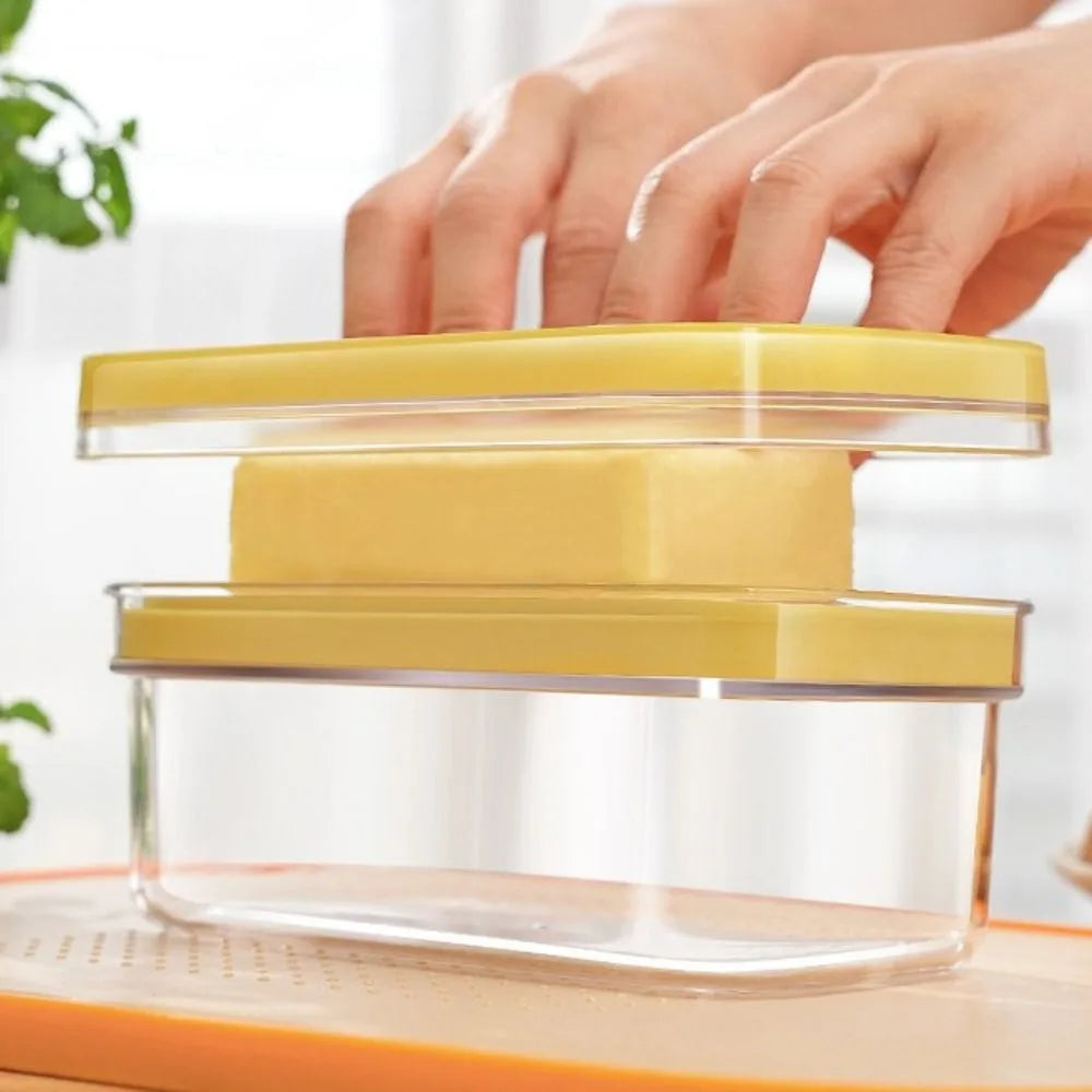 Kitchen Gadgets Hand Press Butter Keeper Plastic with Sealing Lid Butter Slicing Box Anti-Scratch Butter Slice Container Fridge