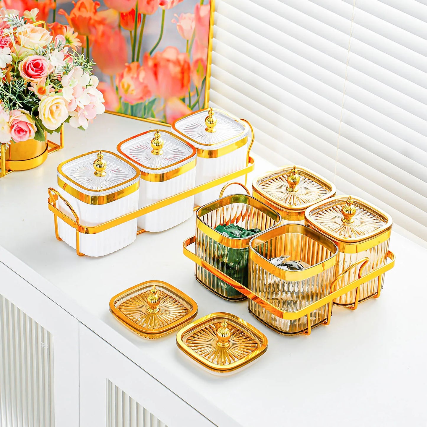 Kitchen Large-capacity Sealed Jar Grain Spice Storage Box Set Snack Nuts Household Moisture-proof Storage Jar