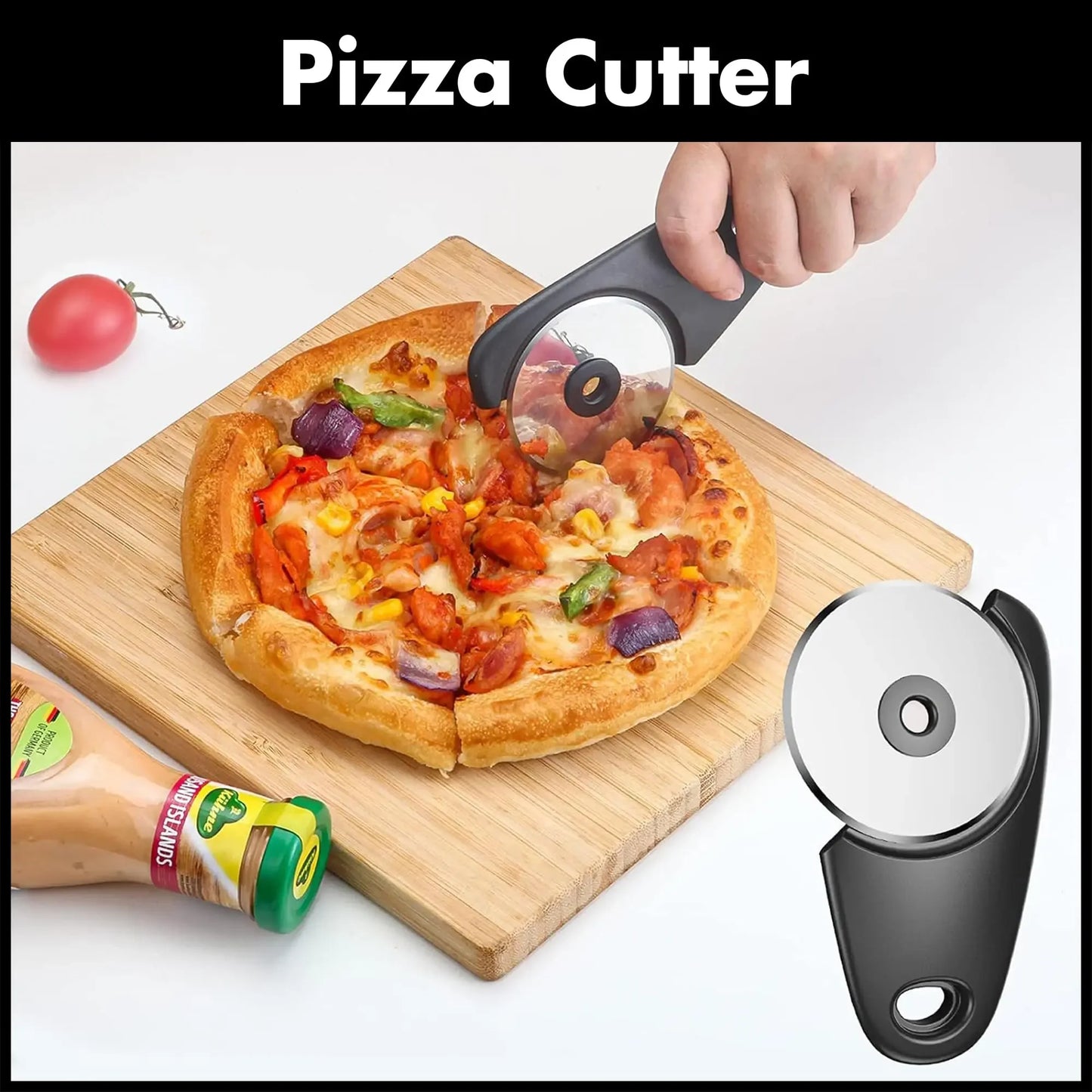 6Pcs Kitchen Gadgets Set Space Saving Cooking Tools Cheese Chocolate Grater, Fruit Vegetable Peeler, Bottle Opener, Pizza Cutter