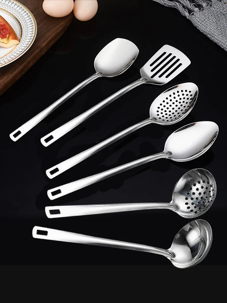 11pcs stainless steel tableware set, spoon spatula set, full kitchen cooking spatula kitchenware cooking utensils.