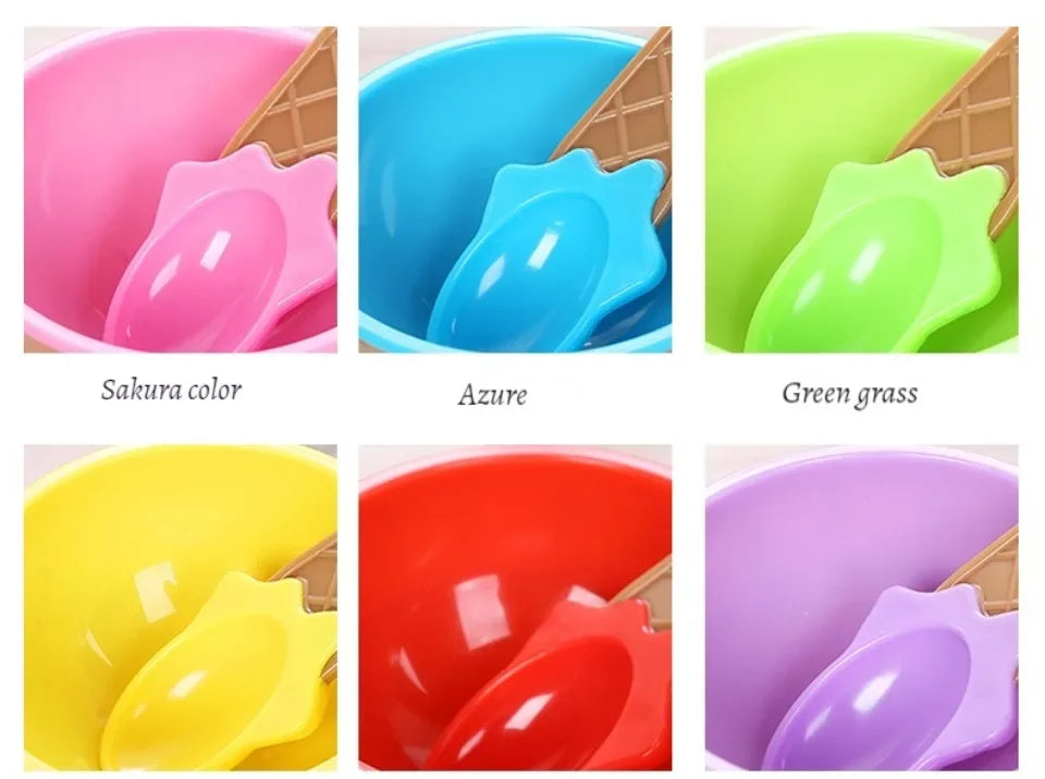 Ice Cream Cups and Ice Cream Scoop Set Summer Essential Party Ice Cream Cone Planter with Spoon Kitchen Supplies Kitchen Tools