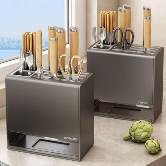 Kitchen Knife Storage Box Non-perforation Knife Holder Wall-mounted Knife Rack Kitchen Items Kitchen Accessories Organizer