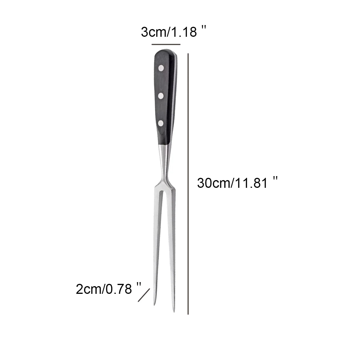 1 Pcs Kitchen Dining Tableware Stainless steel Wooden carving meet fork