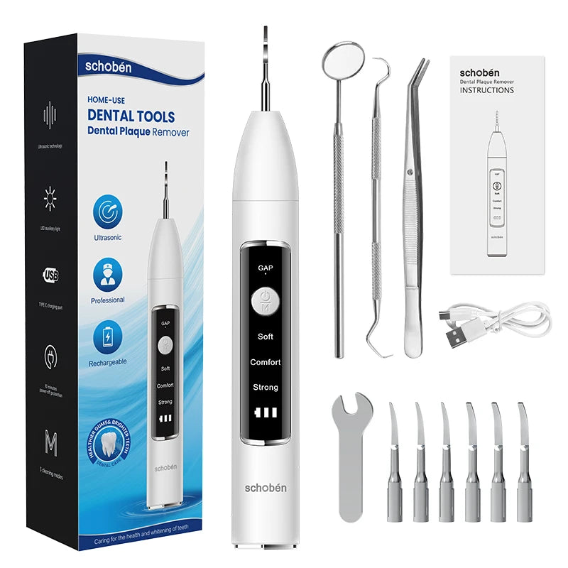 Schoben Ultrasonic Dental Scaler – Electric Teeth Tartar, Plaque & Stain Remover