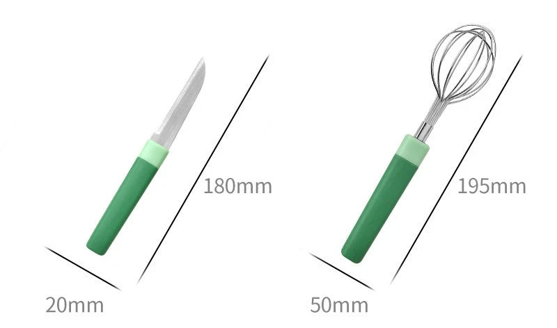 Kitchen Gadgets 5-piece Set Fruit Knife Household Paring Knife Egg Beater Melon Planing Combination Storage