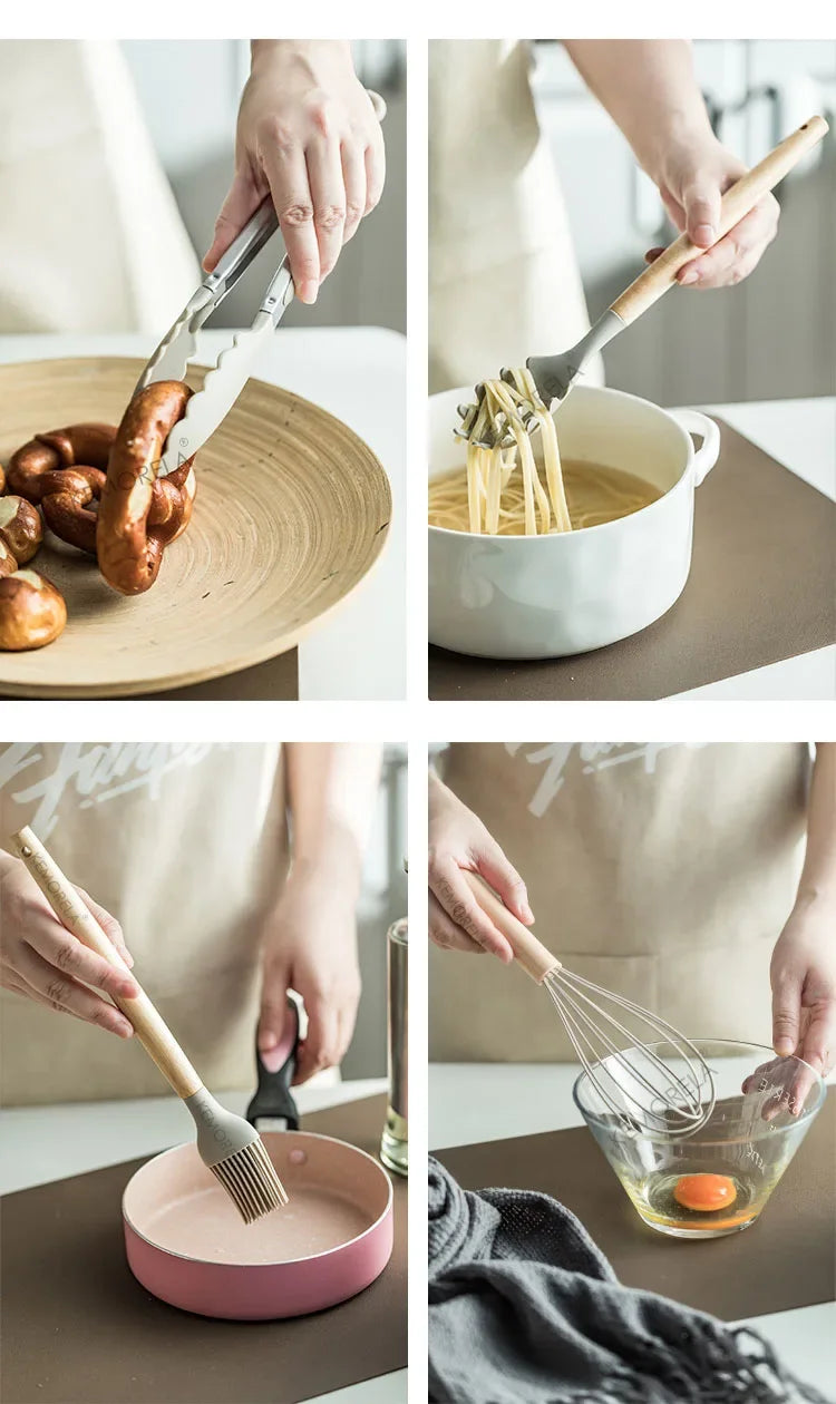 13PCS Silicone Kitchenware Non-Stick Pan Cooking Utensils Set Kitchen Measuring Spoons Utensils Baking Tools With Storage Box