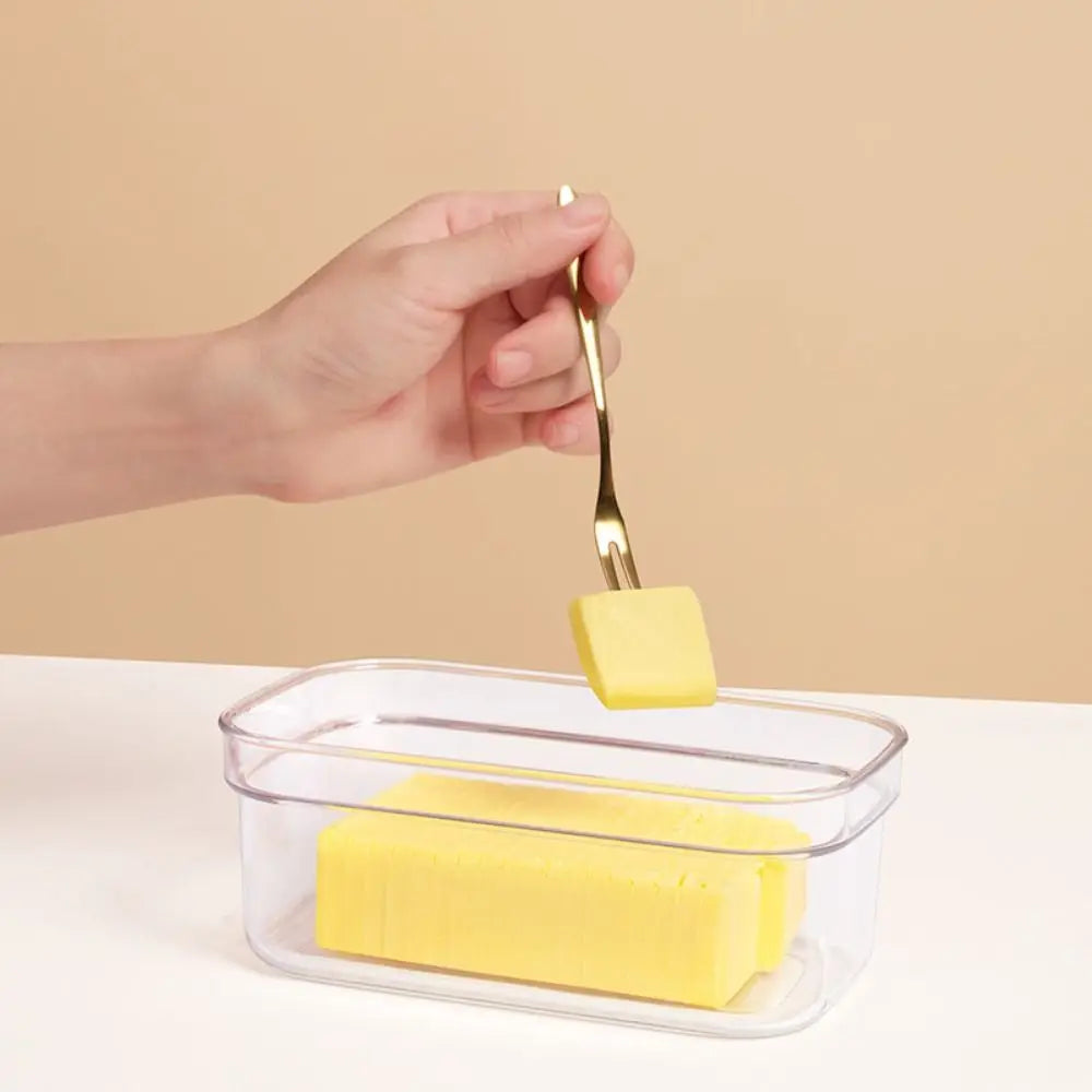 Kitchen Gadgets Hand Press Butter Keeper Plastic with Sealing Lid Butter Slicing Box Anti-Scratch Butter Slice Container Fridge