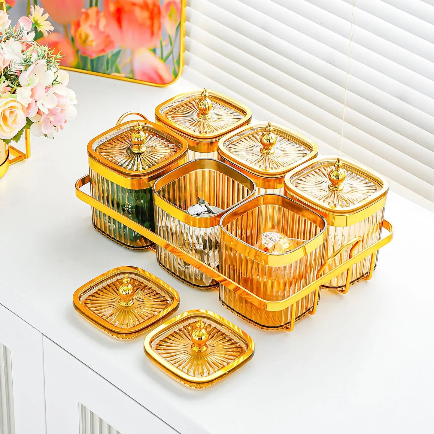 Kitchen Large-capacity Sealed Jar Grain Spice Storage Box Set Snack Nuts Household Moisture-proof Storage Jar