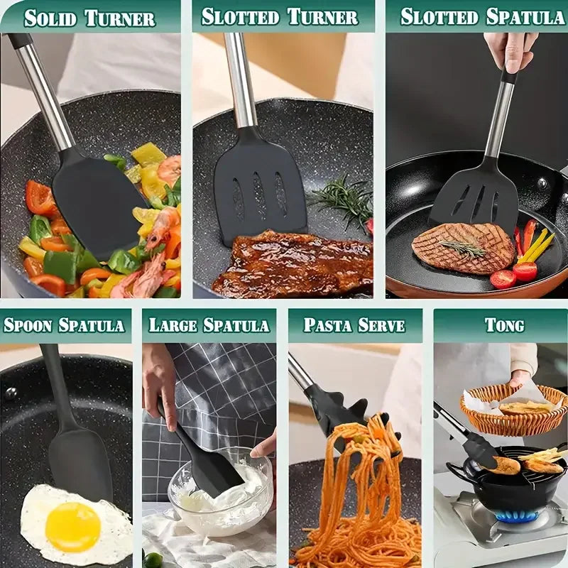 43 pieces, silica gel kitchenware set, high-temperature non-stick kitchen non-silica gel pot spatula cooking tool set