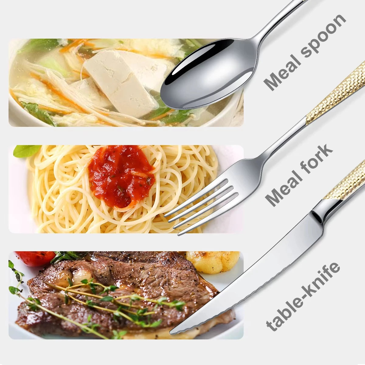 Kitchen Cutlery Sets Stainless Flatware Mirror Polished Design for Parties Birthdays Weddings Can give to Friends and Relatives